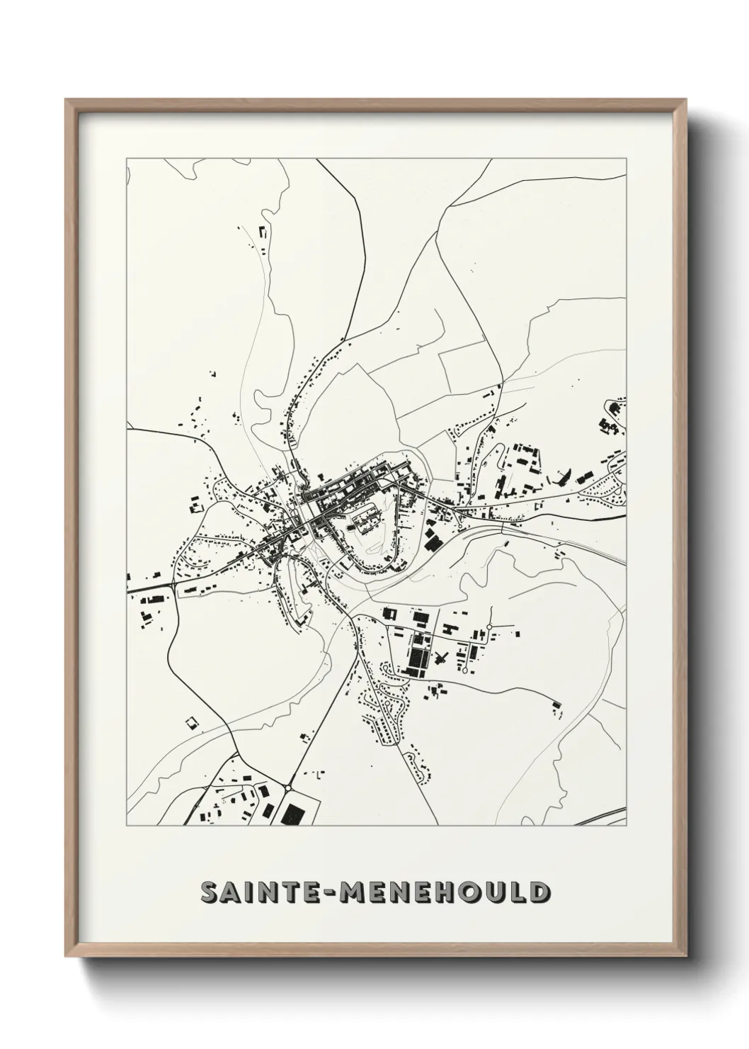 Une affiche de carte sur Sainte-Menehould