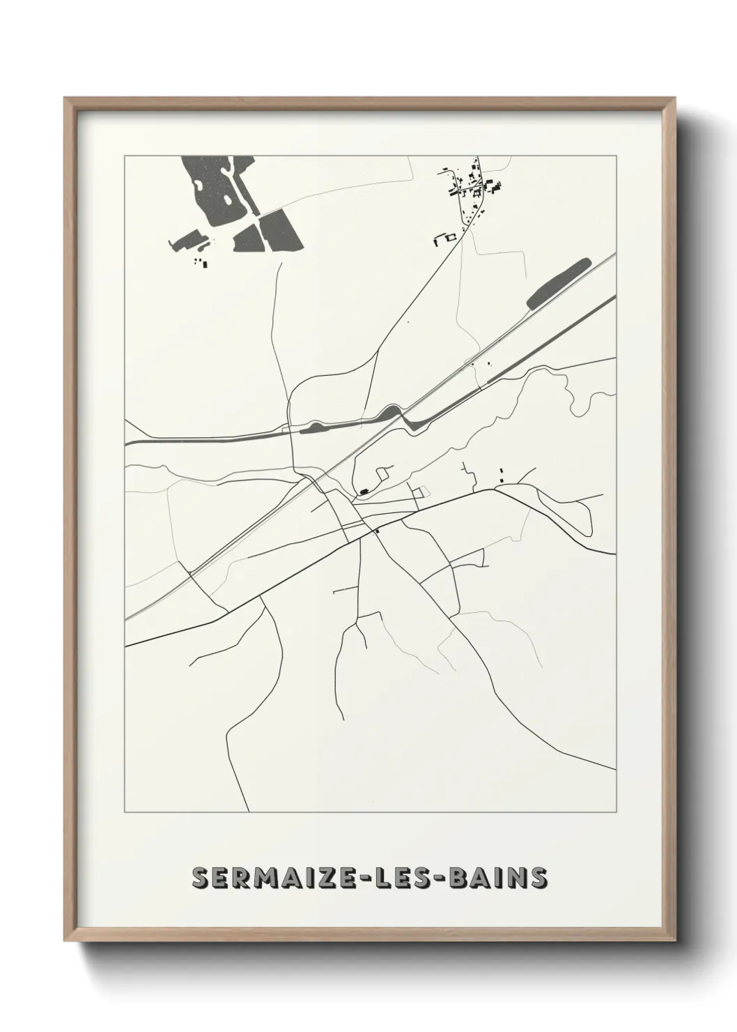 Une affiche de carte sur Sermaize-les-Bains