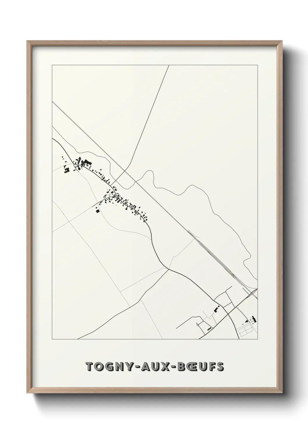 Une affiche de carte sur Togny-aux-Bœufs