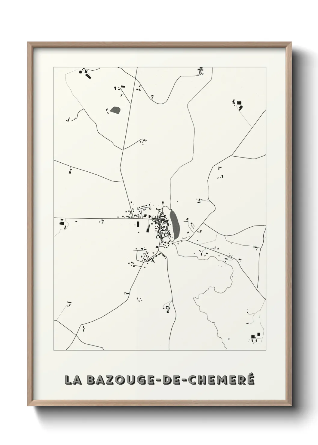 Une affiche de carte sur La Bazouge-de-Chemeré