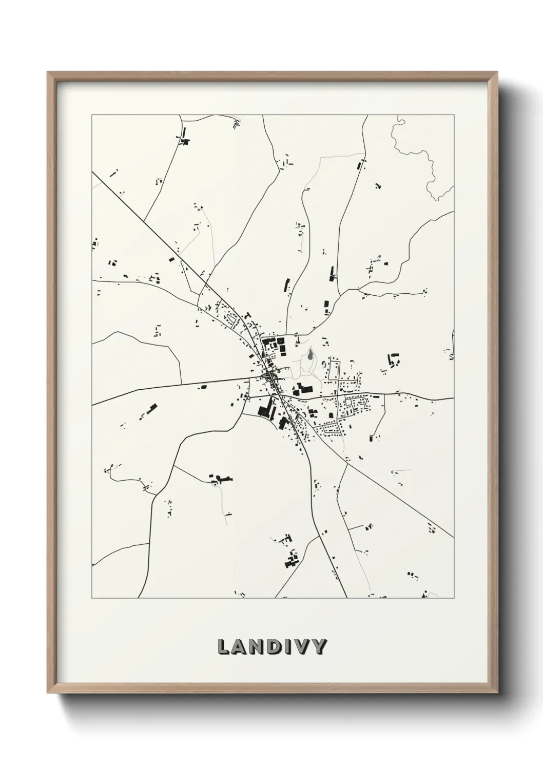 Une affiche de carte sur Landivy