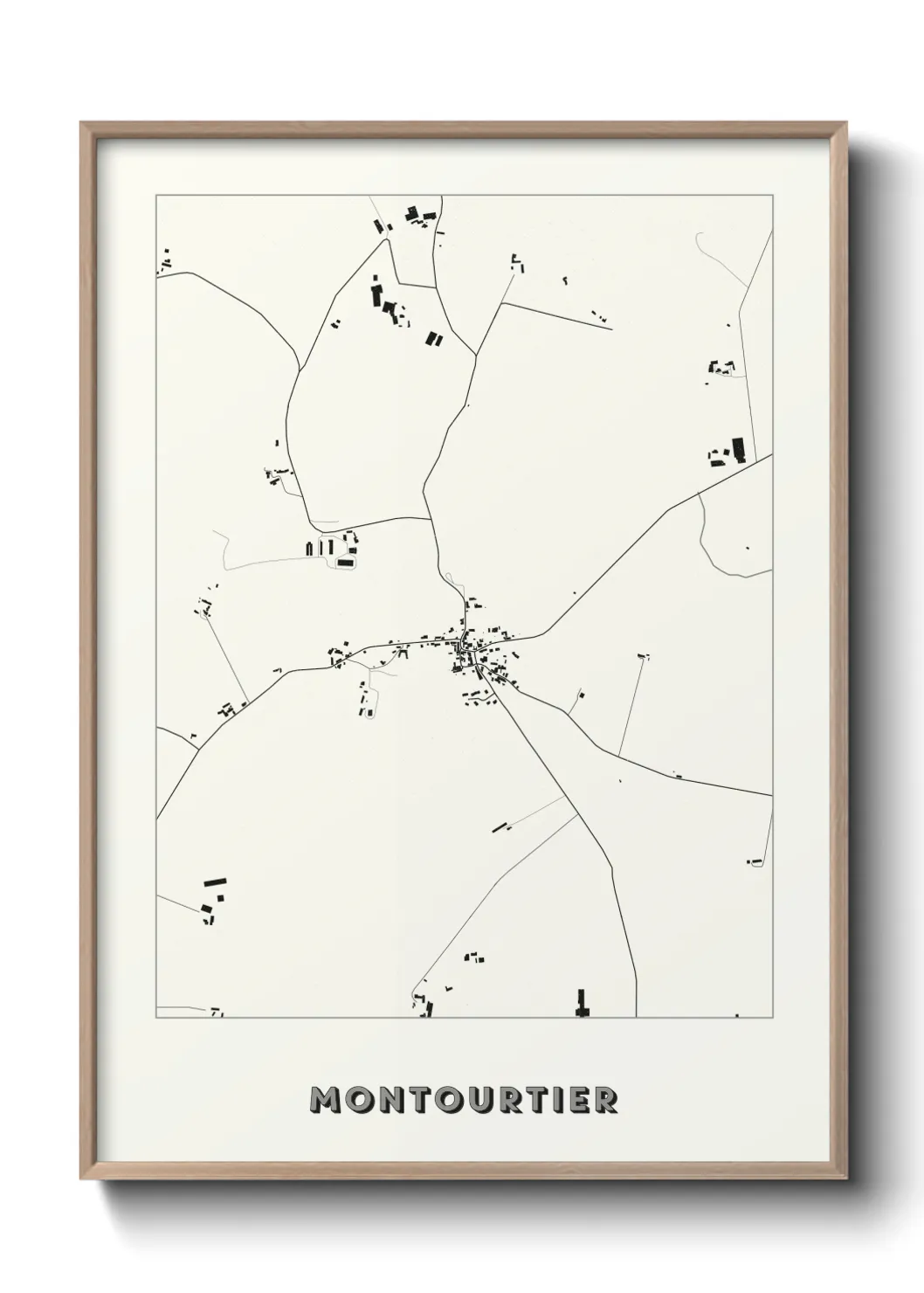 Une affiche de carte sur Montourtier