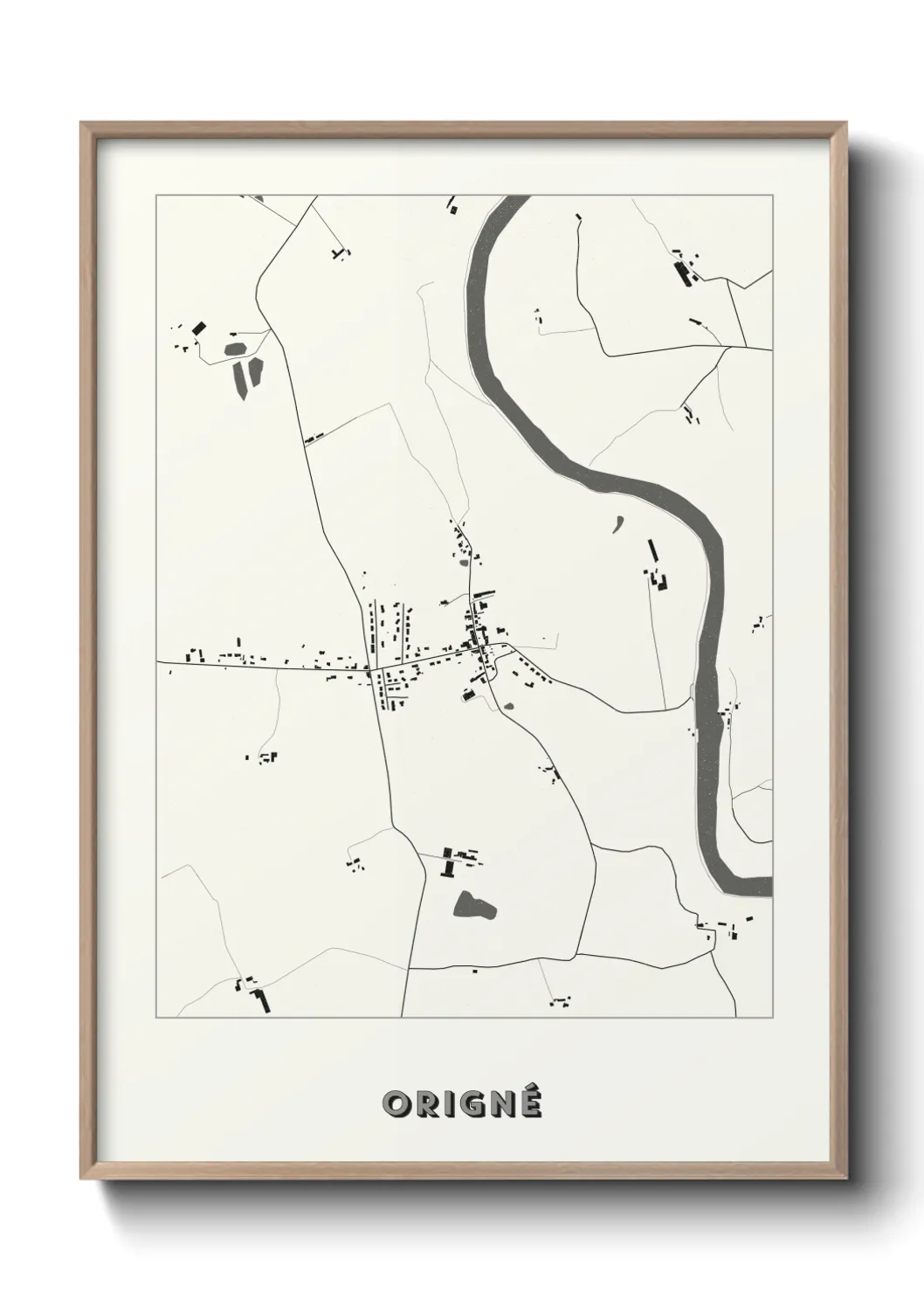 Une affiche de carte sur Origné