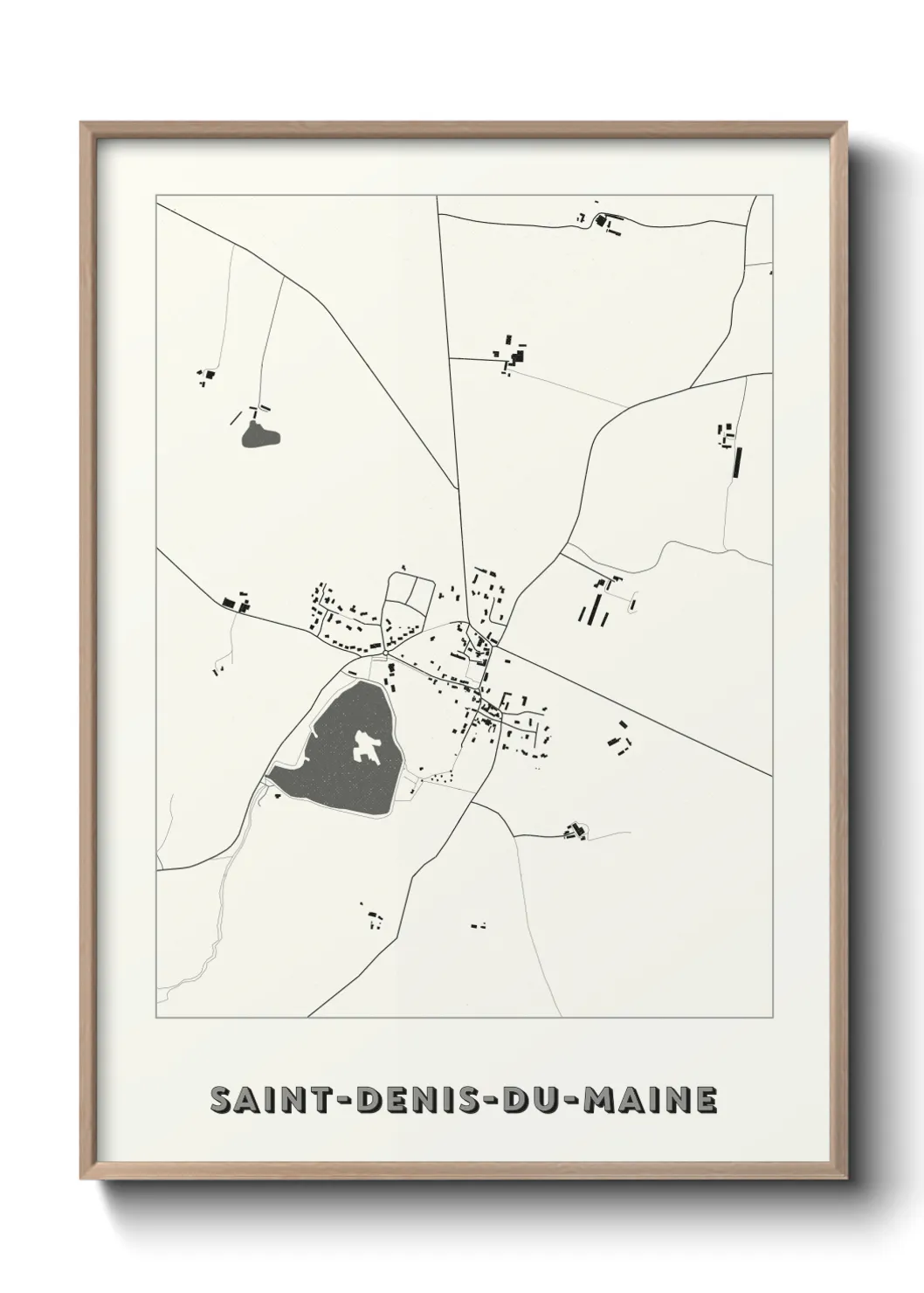 Une affiche de carte sur Saint-Denis-du-Maine
