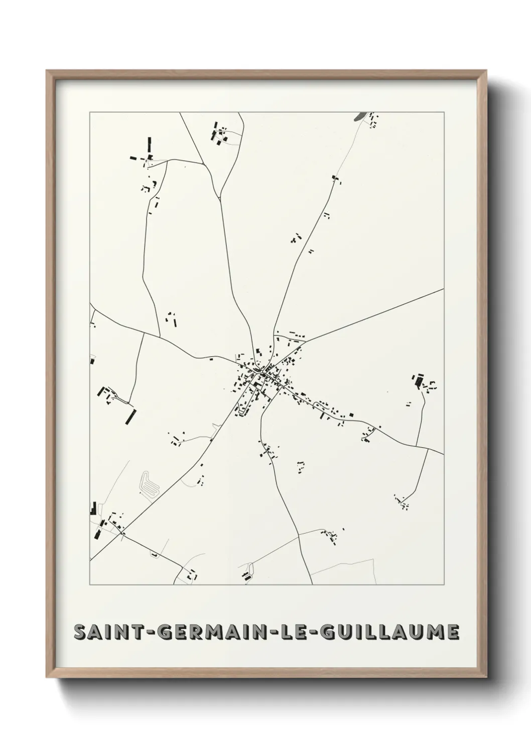 Une affiche de carte sur Saint-Germain-le-Guillaume