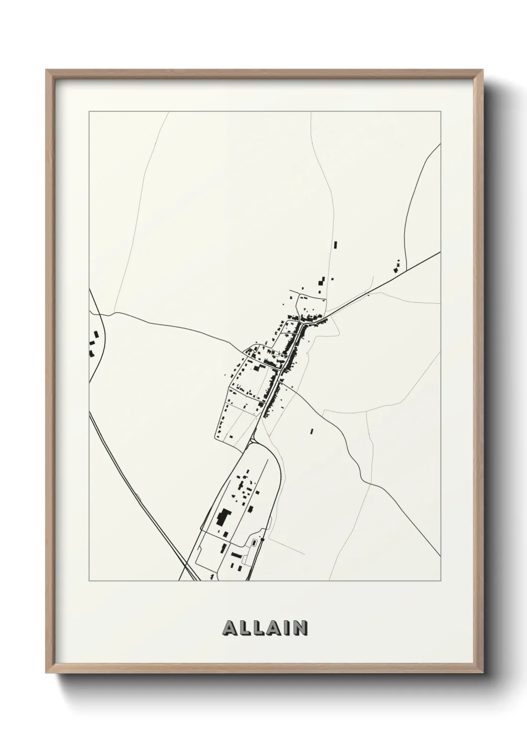 Une affiche de carte sur Allain