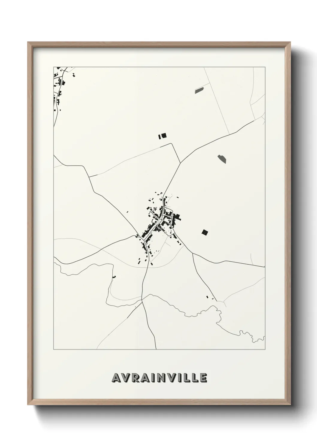 Une affiche de carte sur Avrainville
