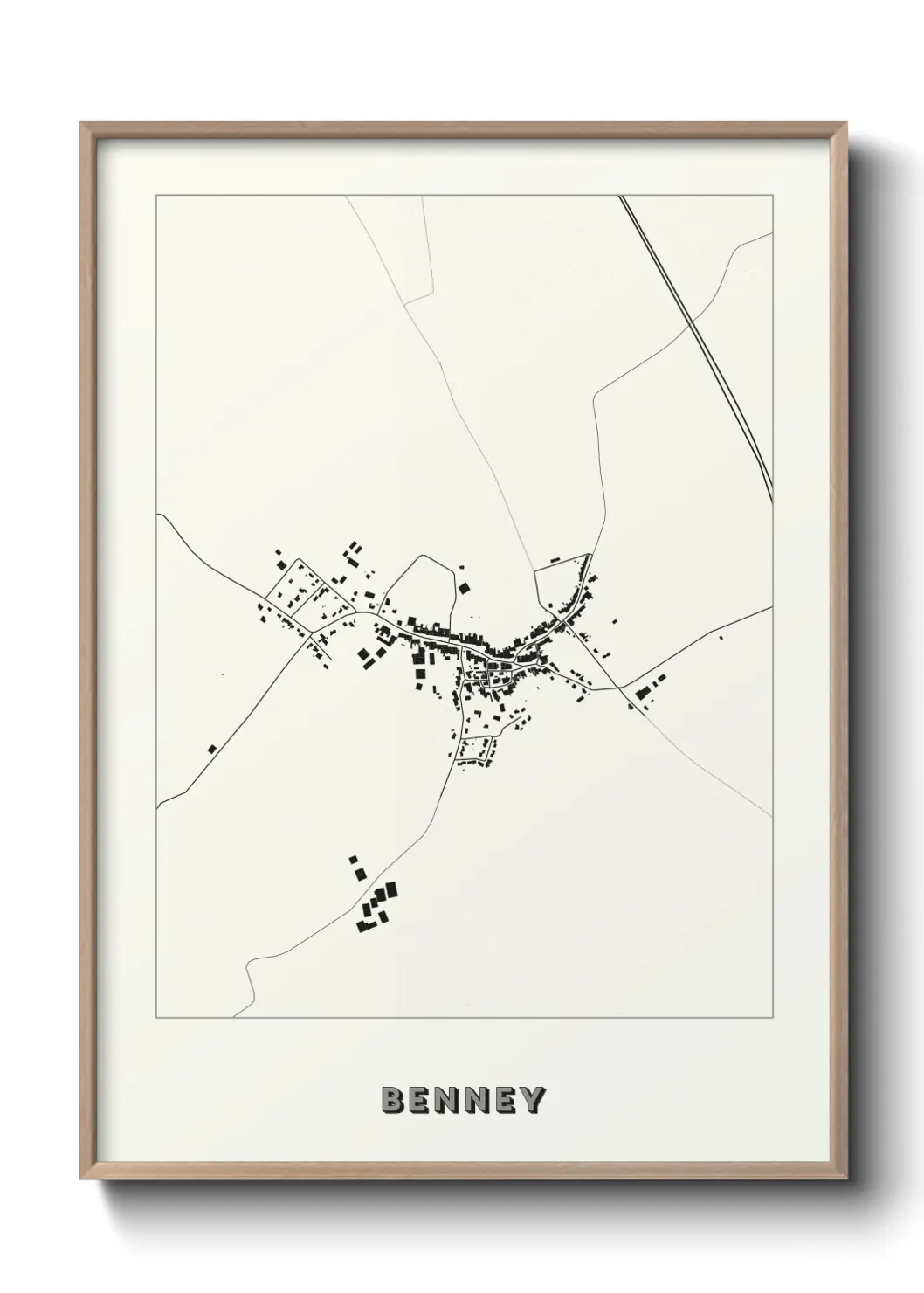 Une affiche de carte sur Benney