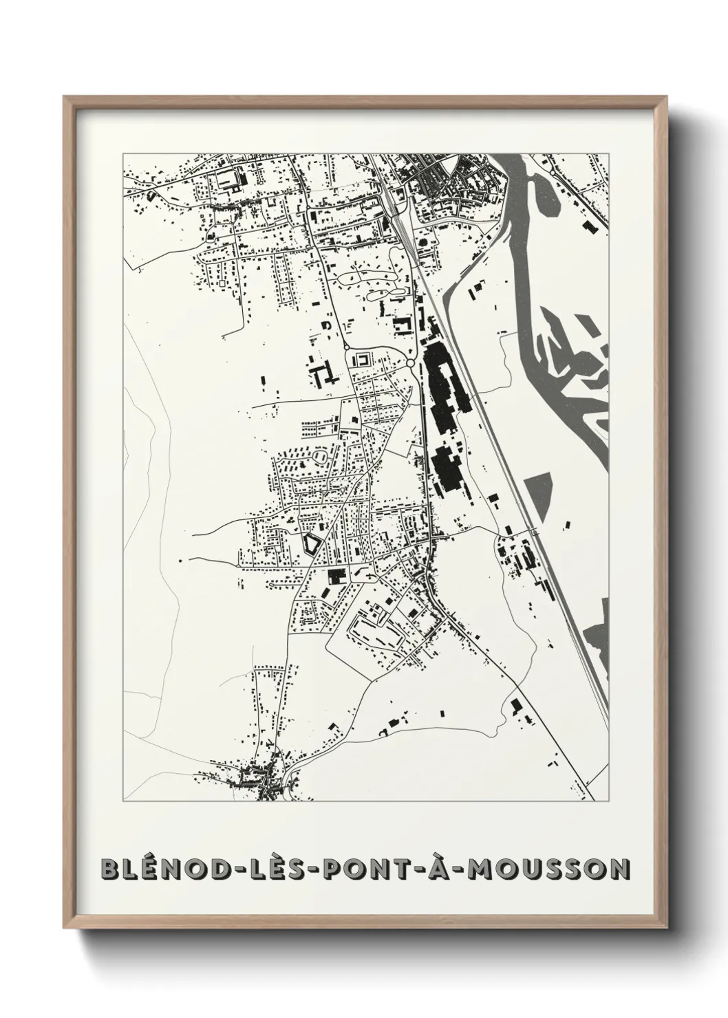 Une affiche de carte sur Blénod-lès-Pont-à-Mousson