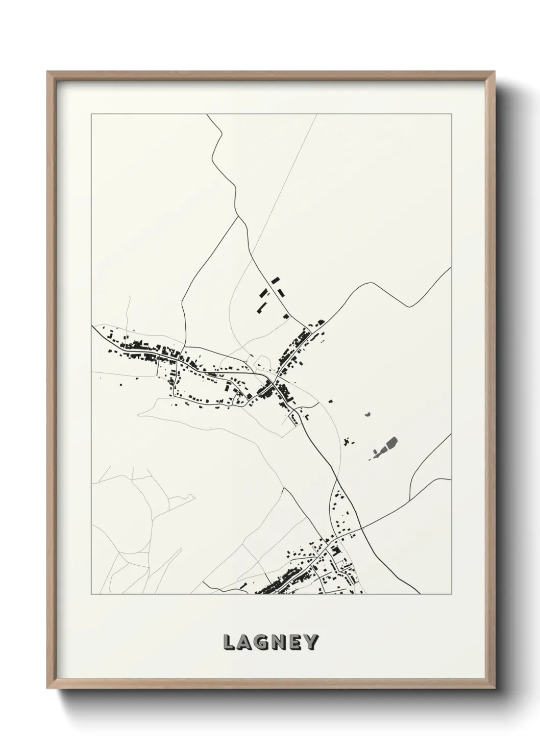 Une affiche de carte sur Lagney
