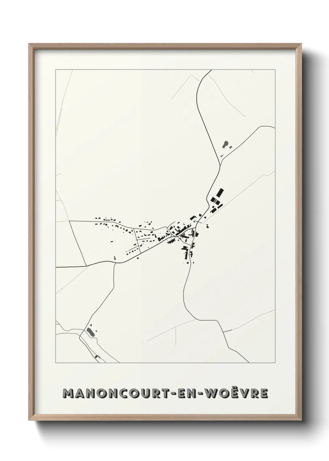 Une affiche de carte sur Manoncourt-en-Woëvre