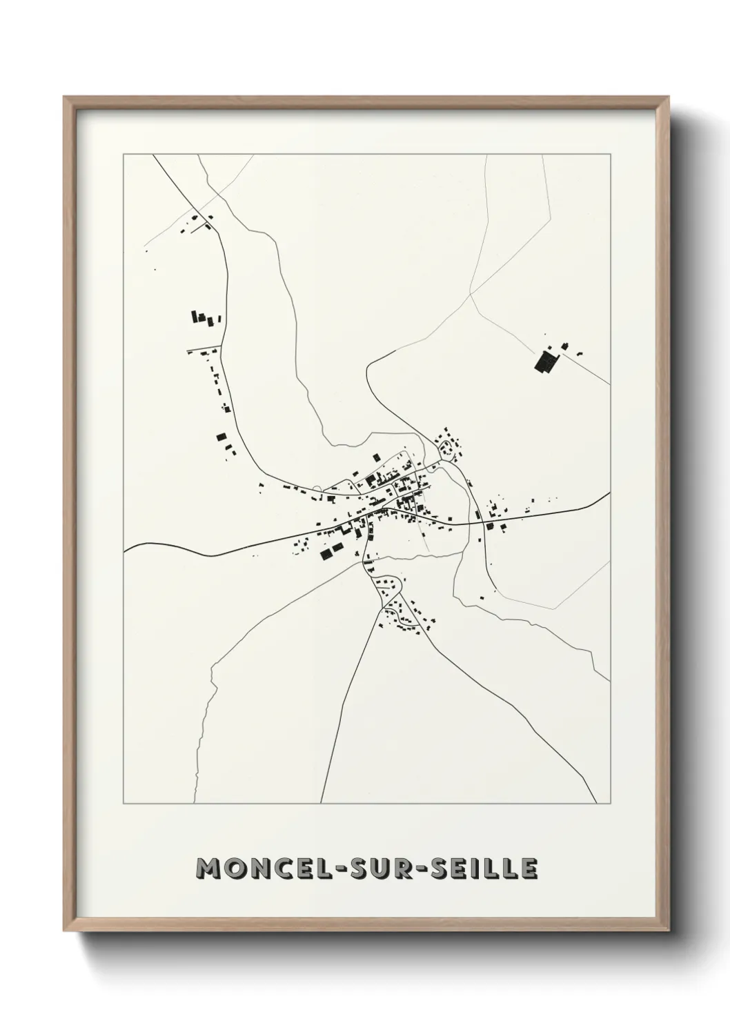 Une affiche de carte sur Moncel-sur-Seille