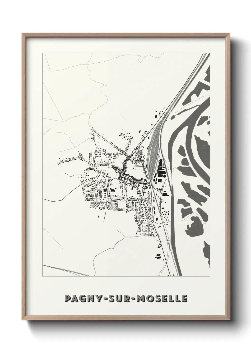 Une affiche de carte sur Pagny-sur-Moselle