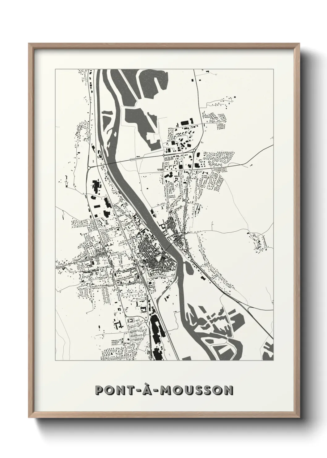 Une affiche de carte sur Pont-à-Mousson