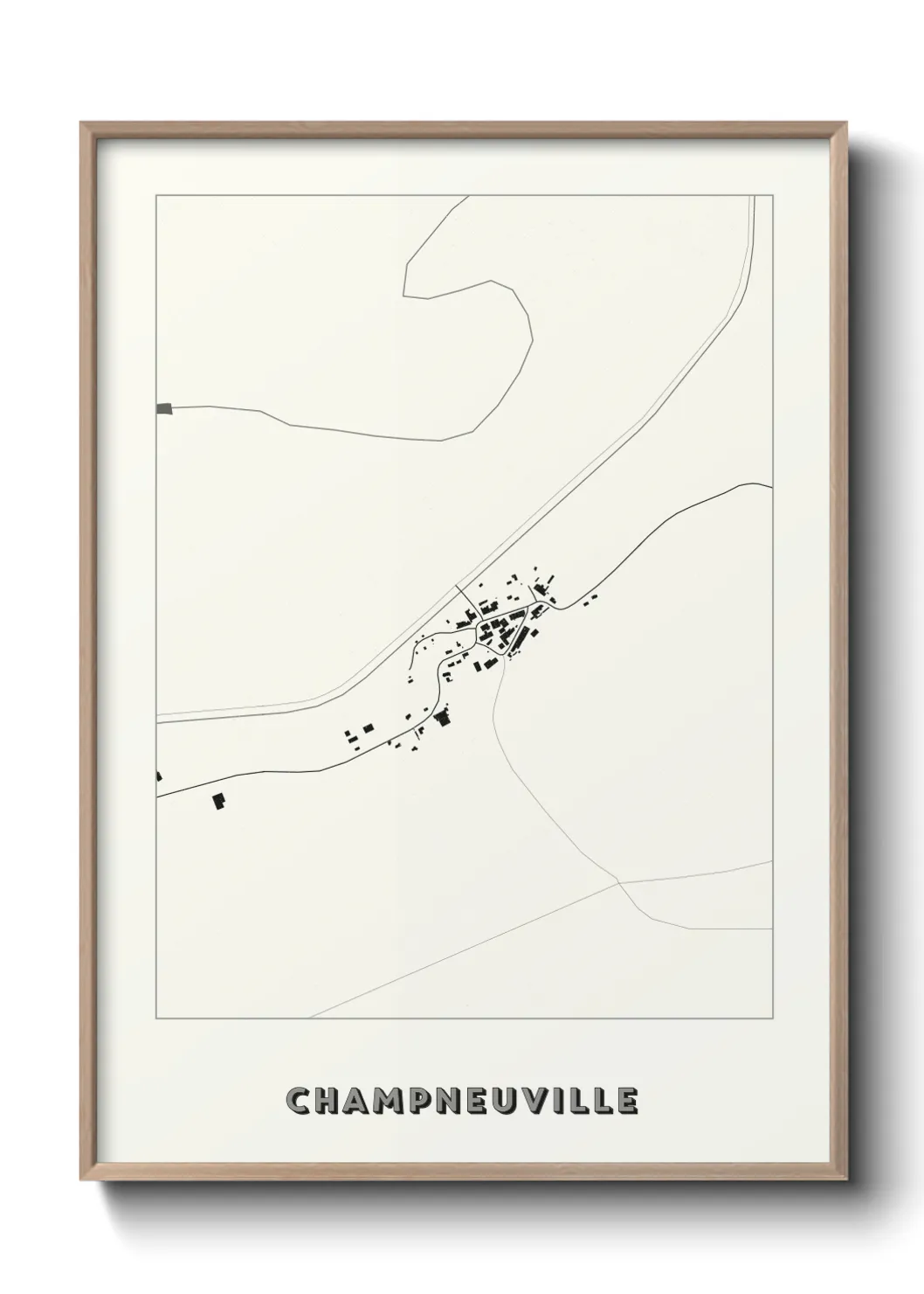 Une affiche de carte sur Champneuville