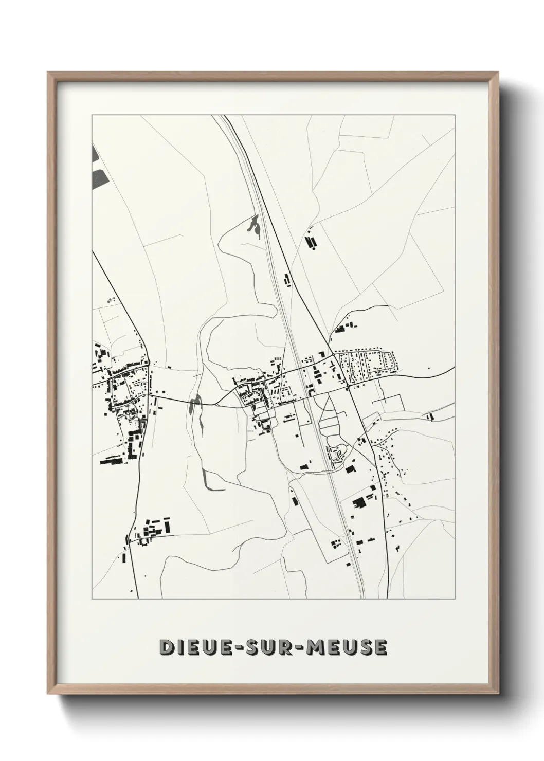 Une affiche de carte sur Dieue-sur-Meuse