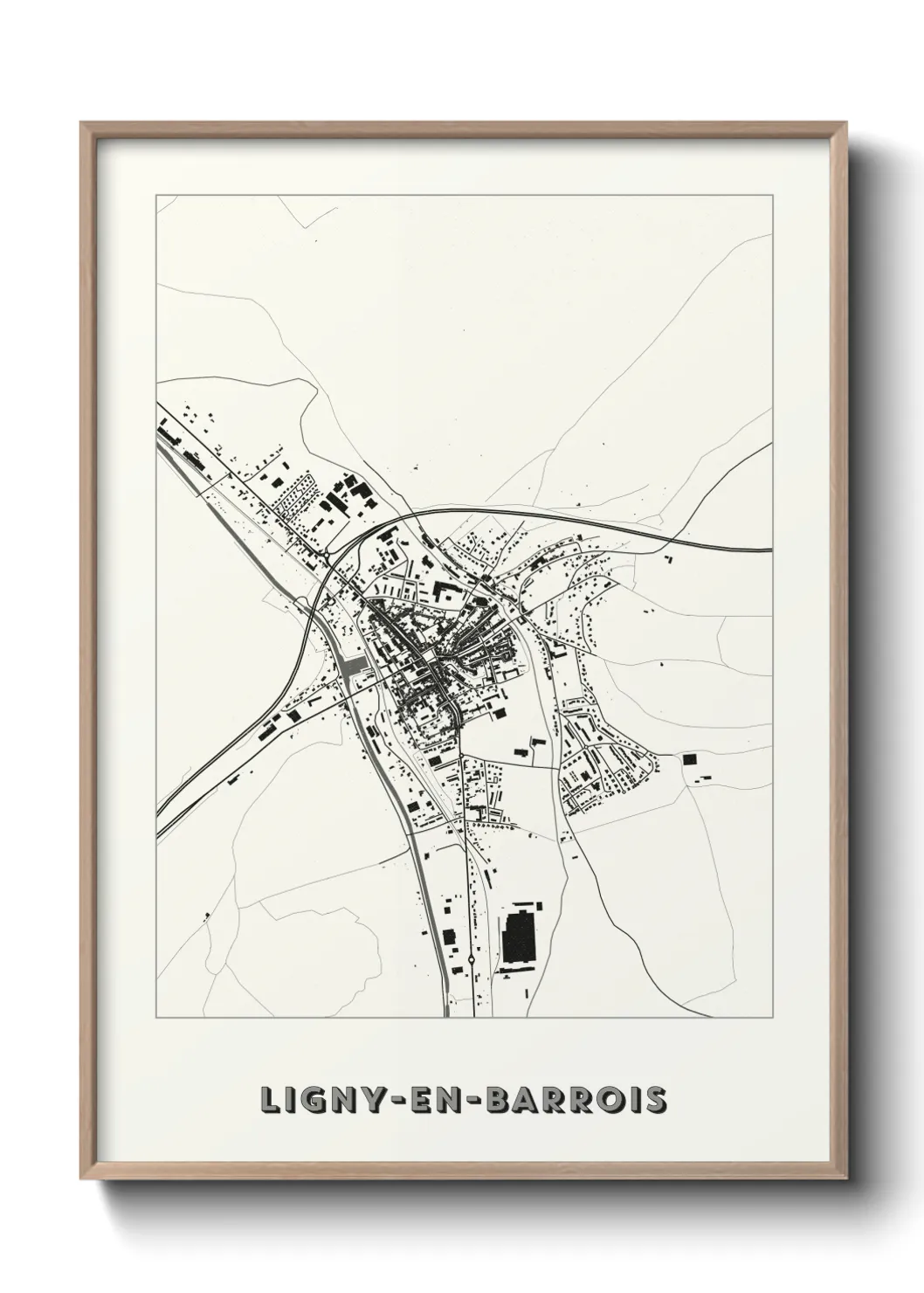 Une affiche de carte sur Ligny-en-Barrois