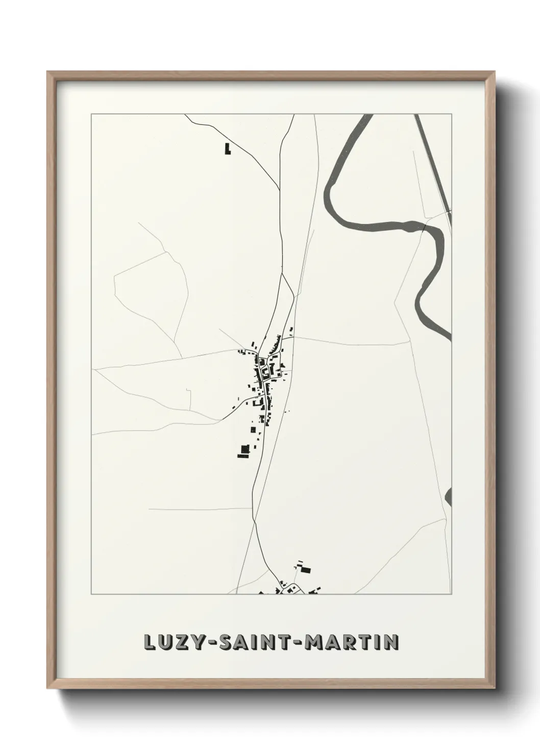 Une affiche de carte sur Luzy-Saint-Martin