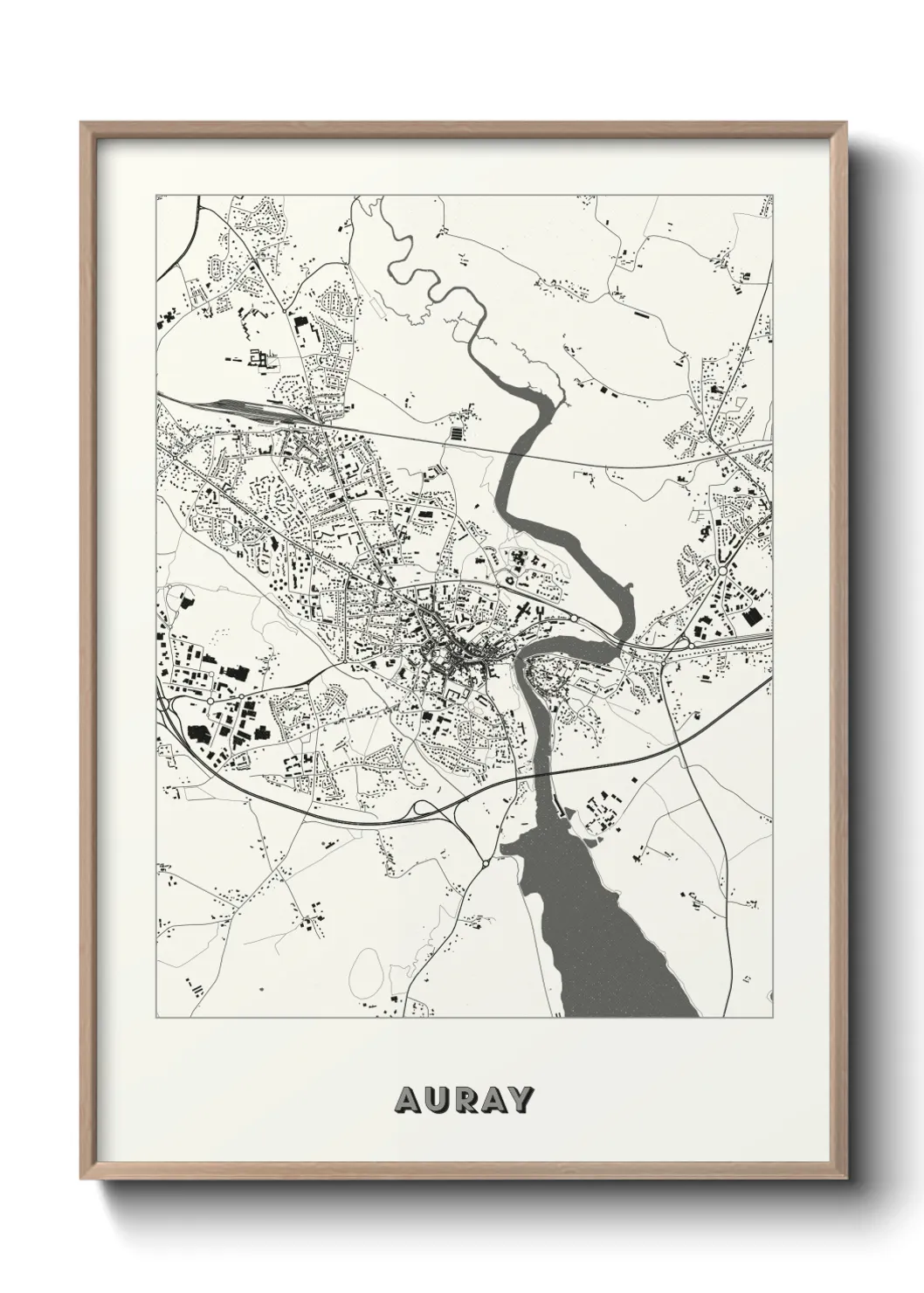 Une affiche de carte sur Auray