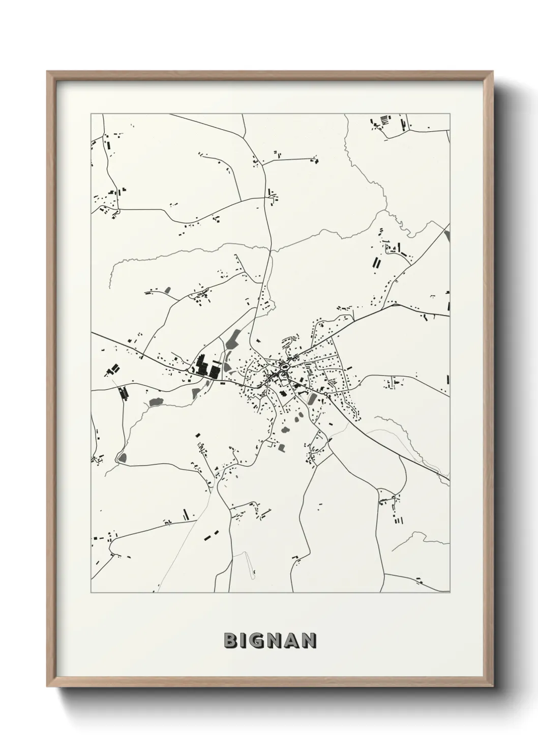 Une affiche de carte sur Bignan