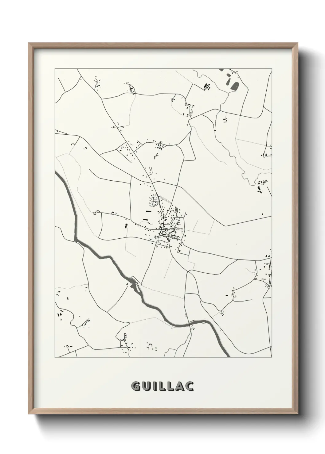 Une affiche de carte sur Guillac