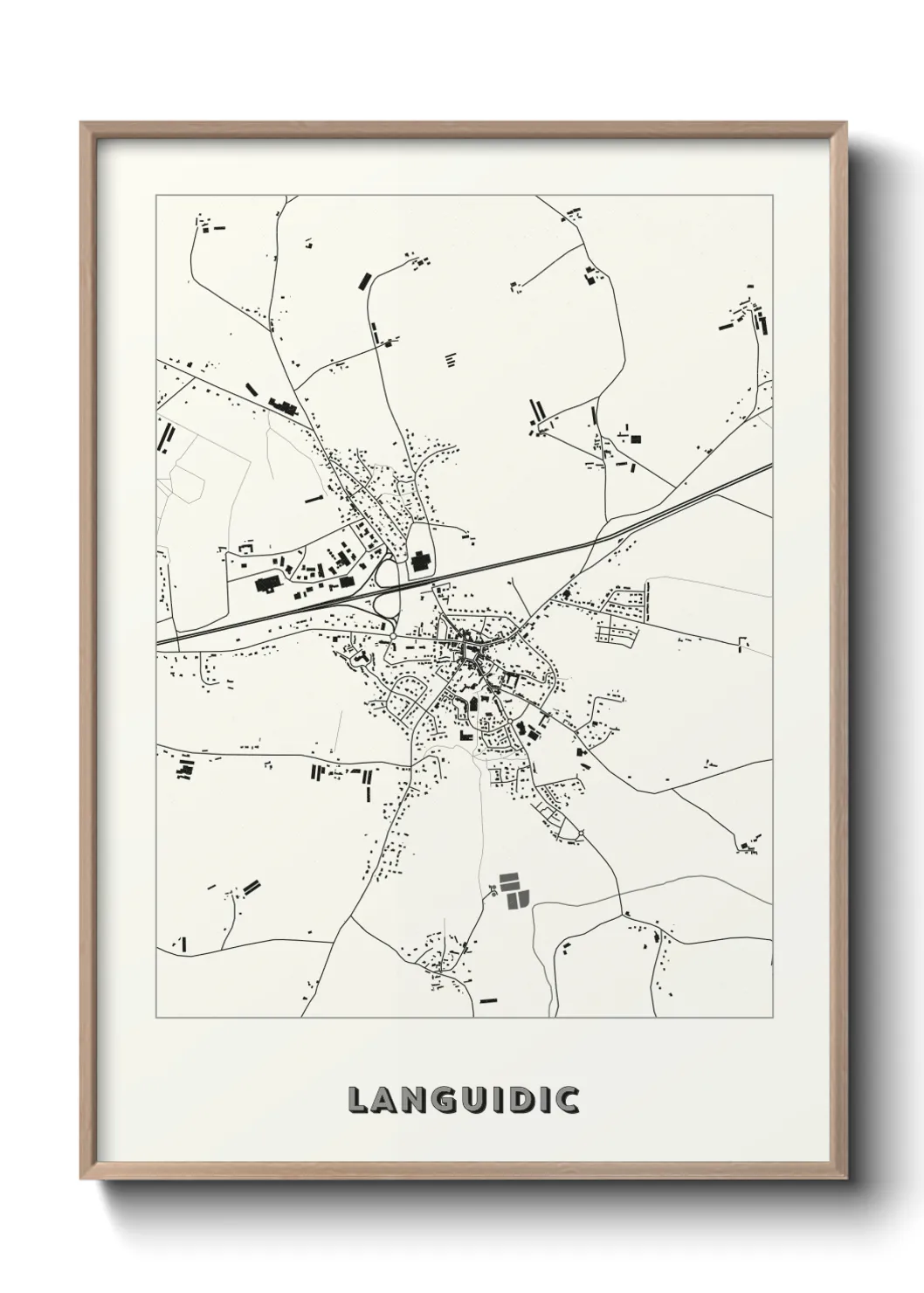 Une affiche de carte sur Languidic