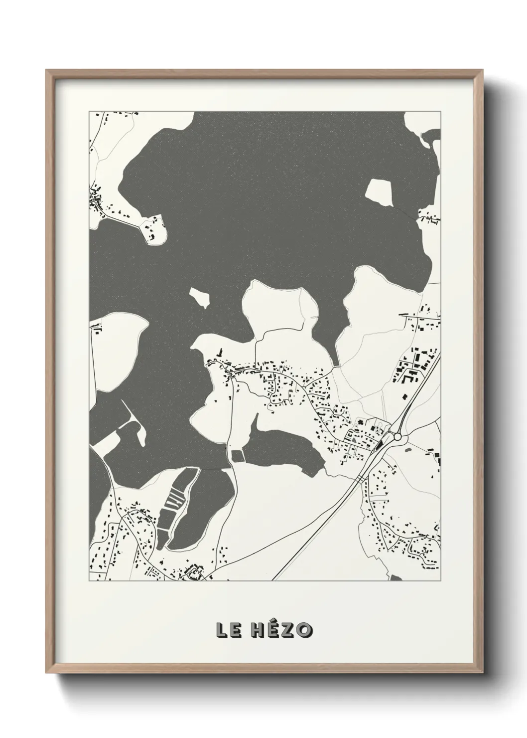 Une affiche de carte sur Le Hézo