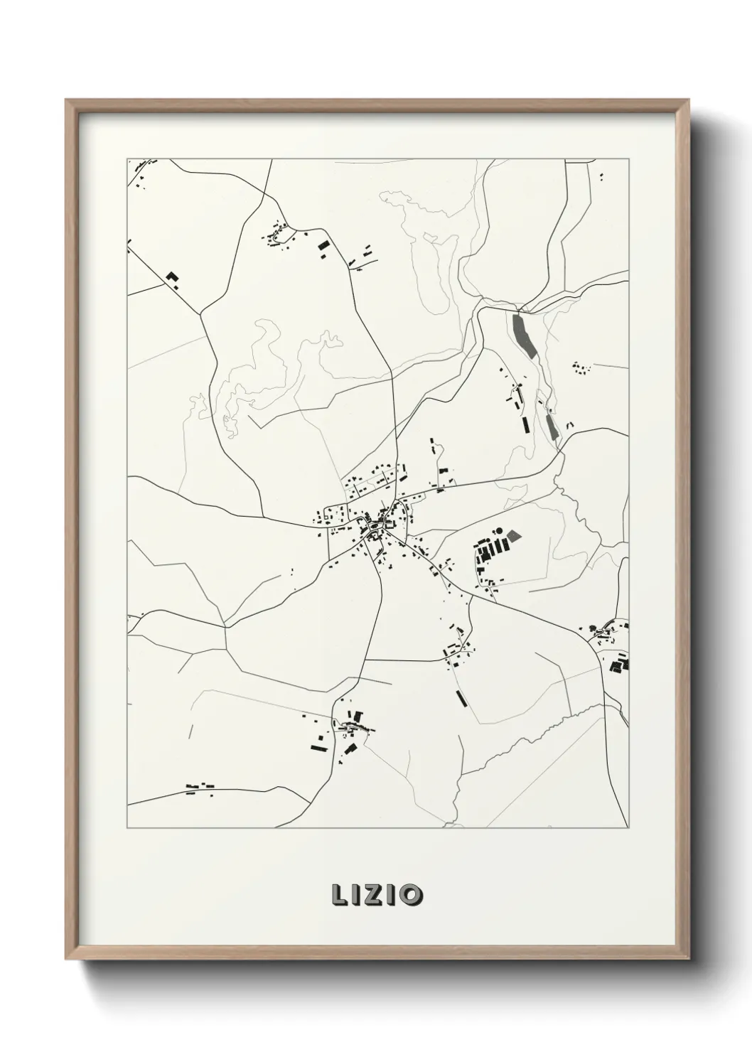 Une affiche de carte sur Lizio