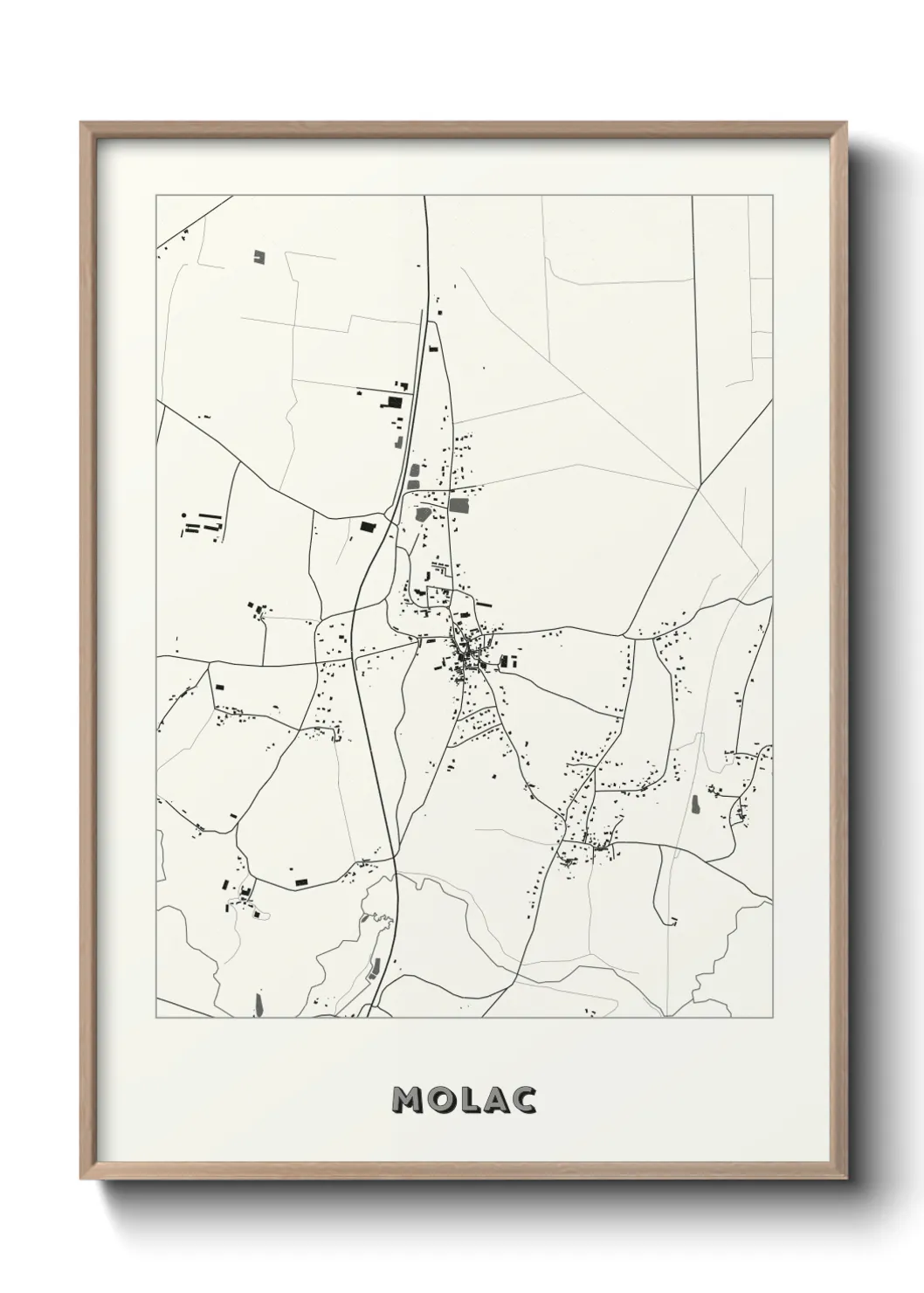 Une affiche de carte sur Molac