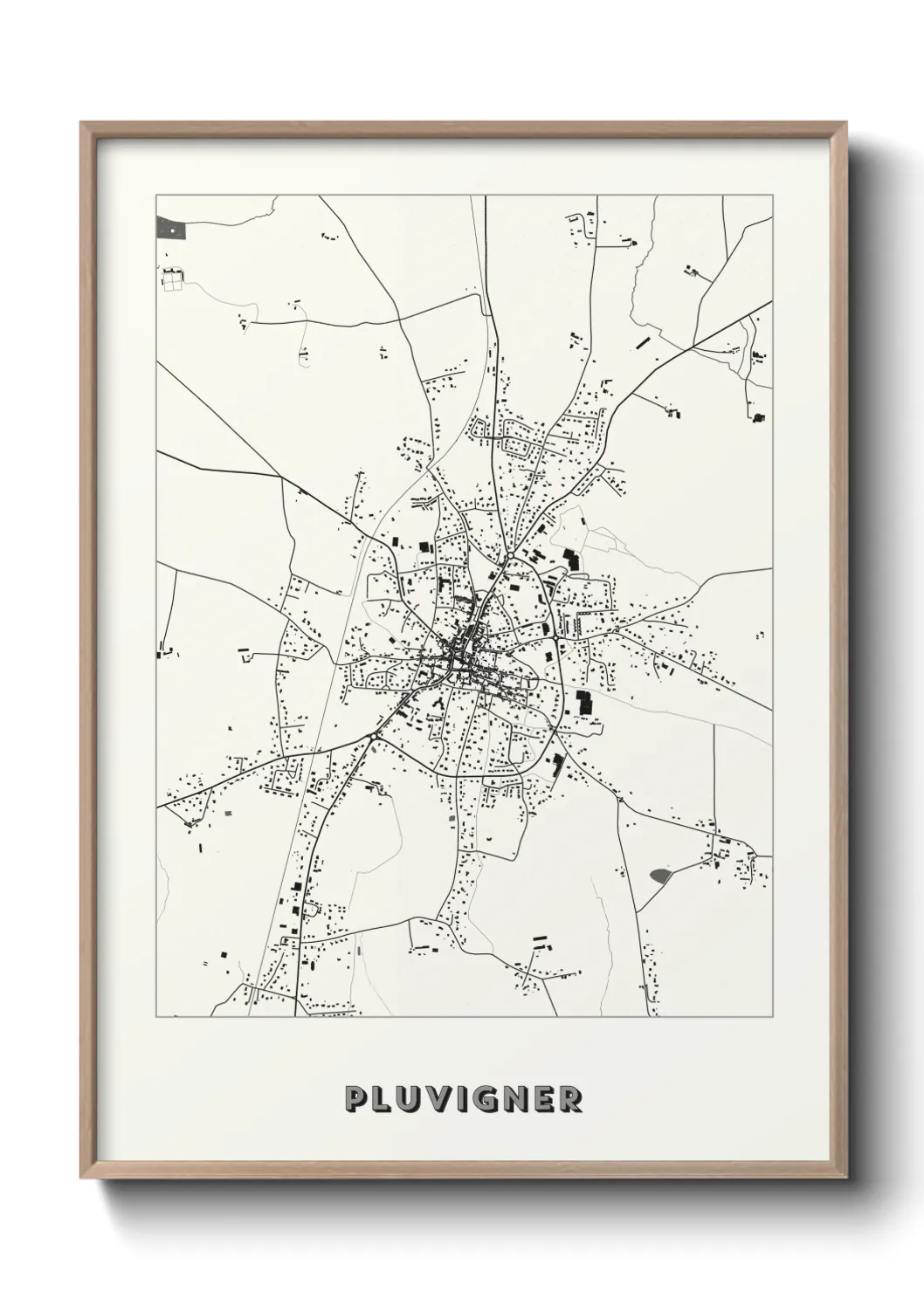 Une affiche de carte sur Pluvigner