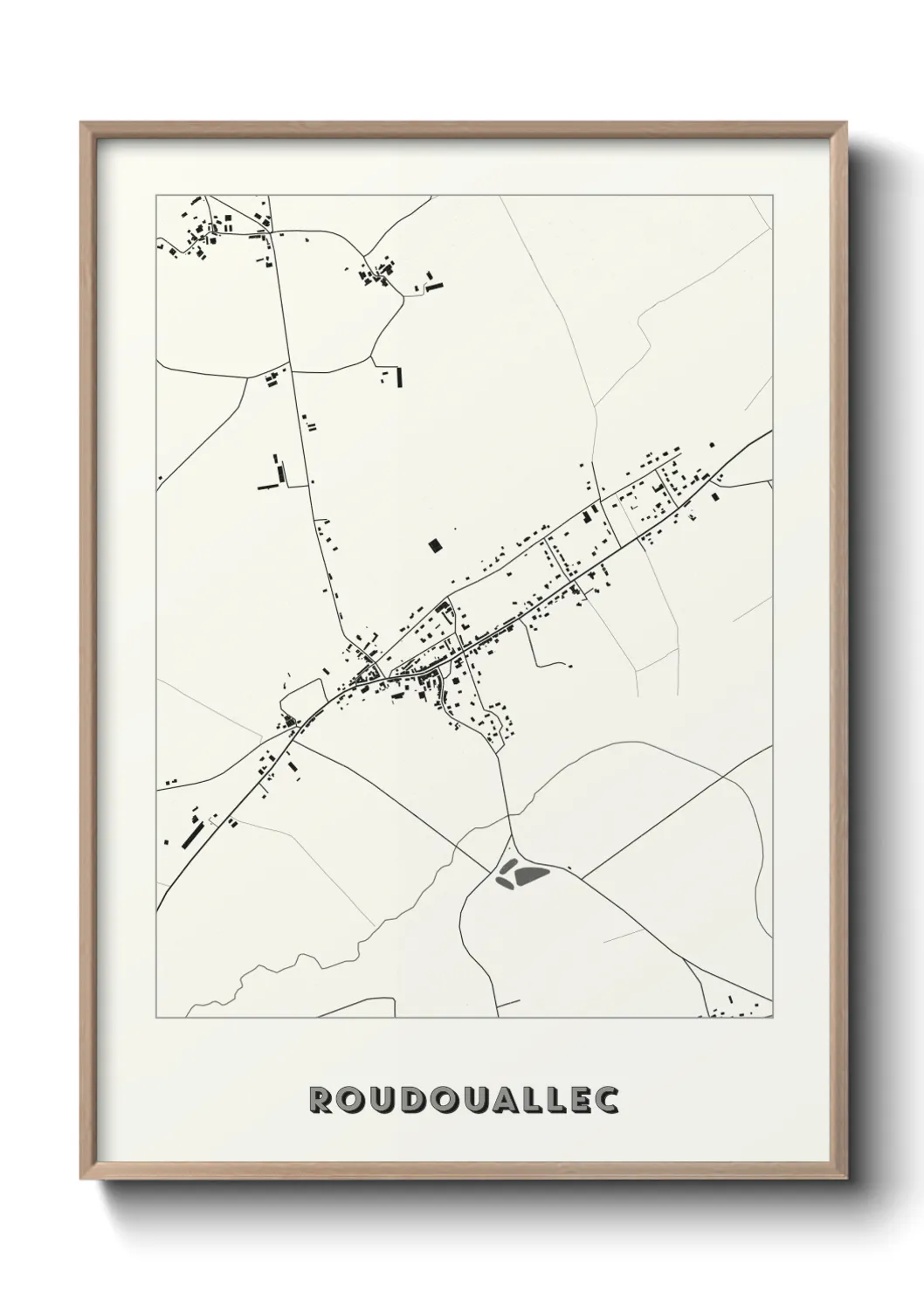 Une affiche de carte sur Roudouallec