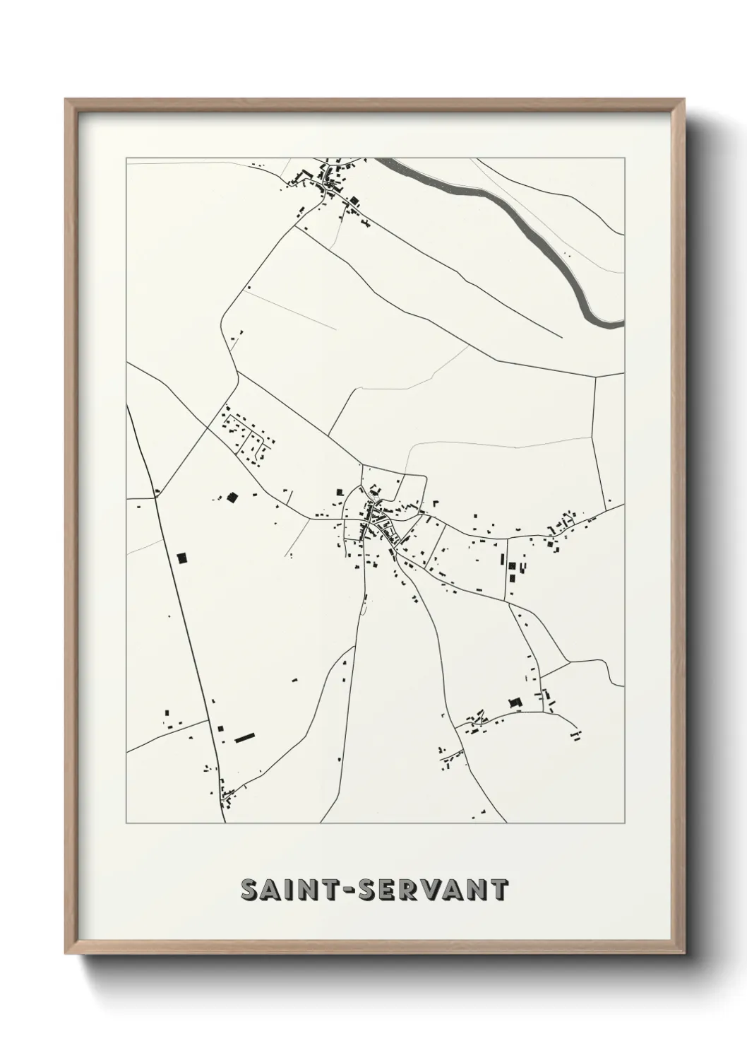 Une affiche de carte sur Saint-Servant