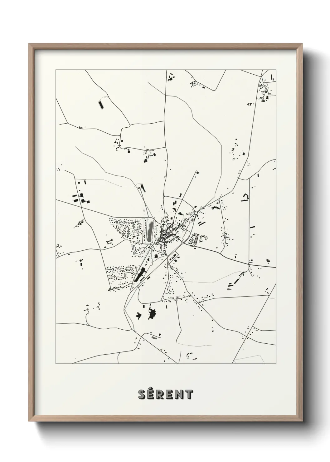 Une affiche de carte sur Sérent