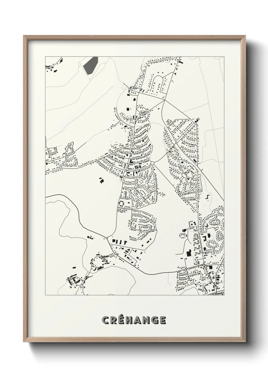 Une affiche de carte sur Créhange