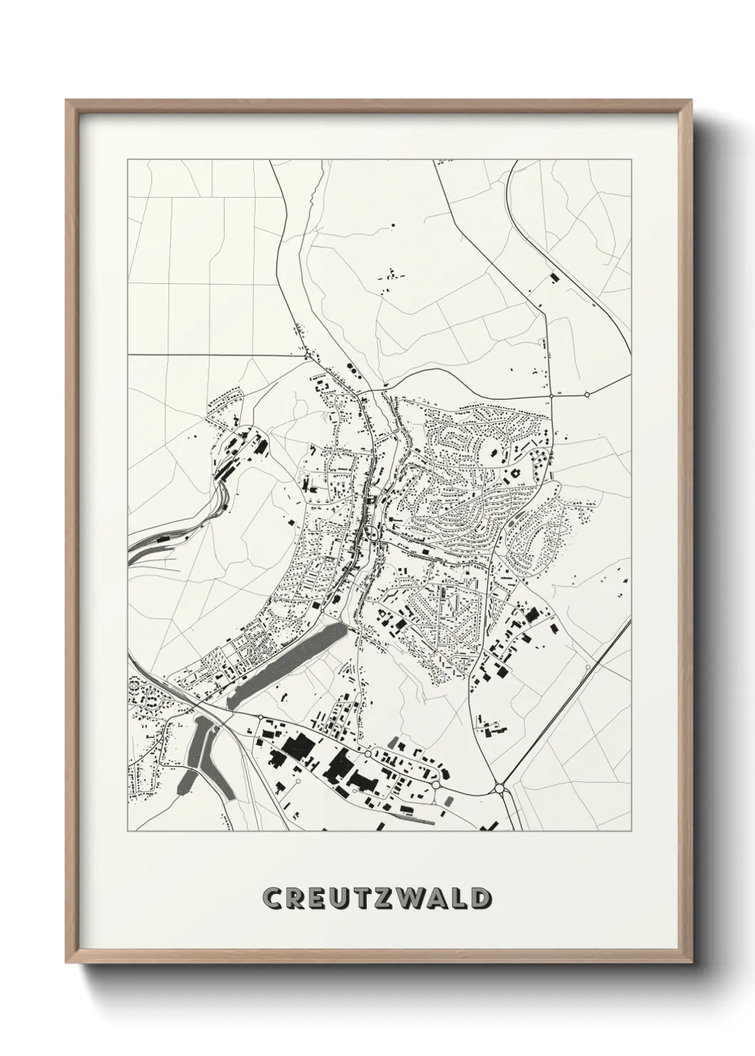 Une affiche de carte sur Creutzwald