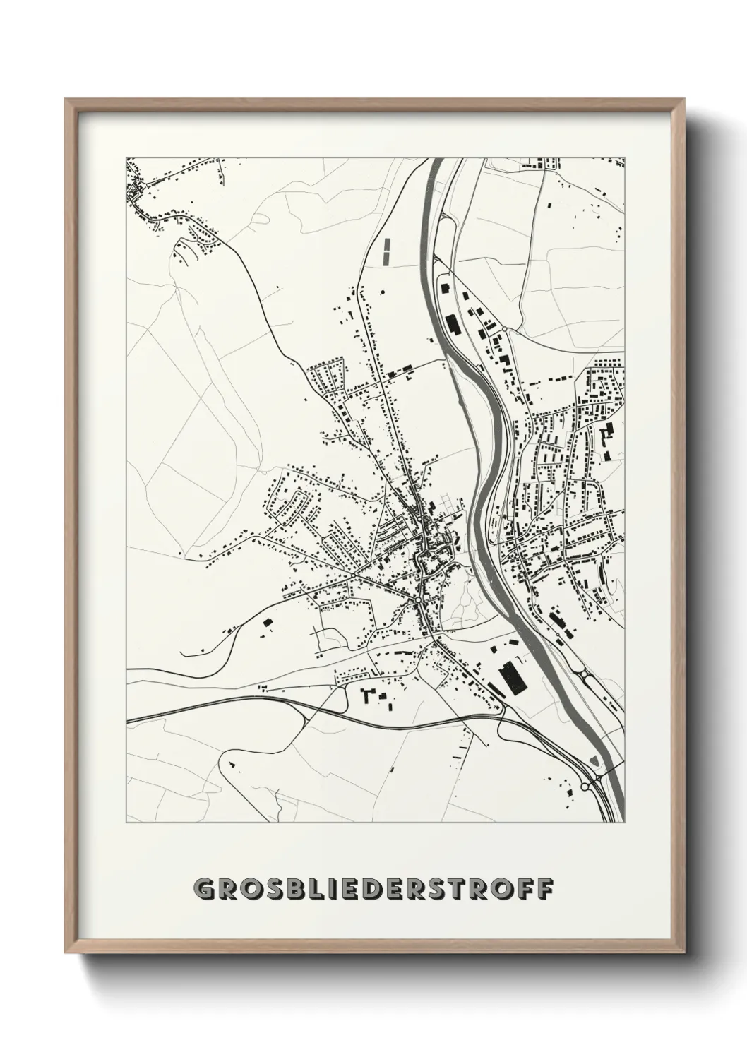 Une affiche de carte sur Grosbliederstroff