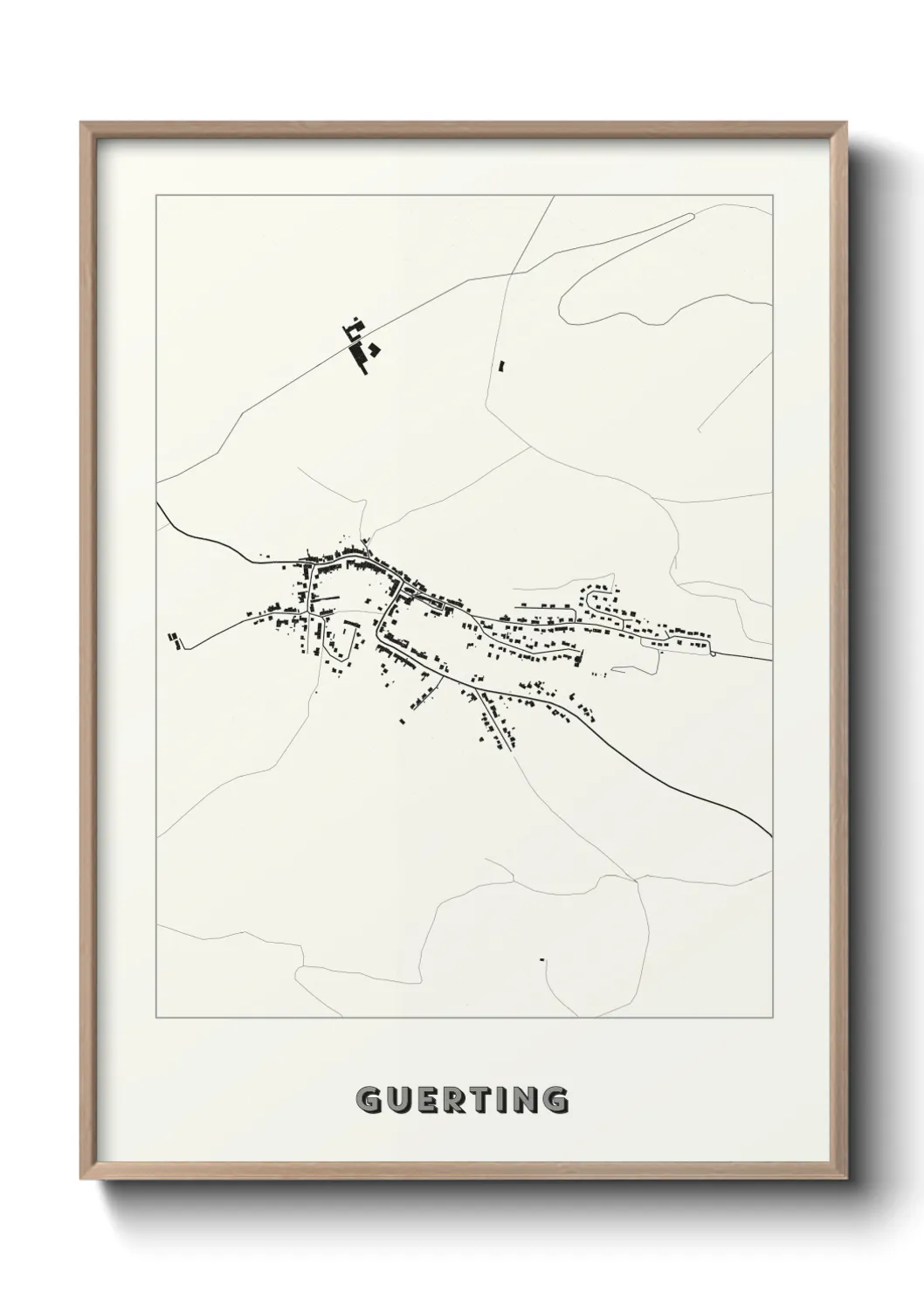 Une affiche de carte sur Guerting