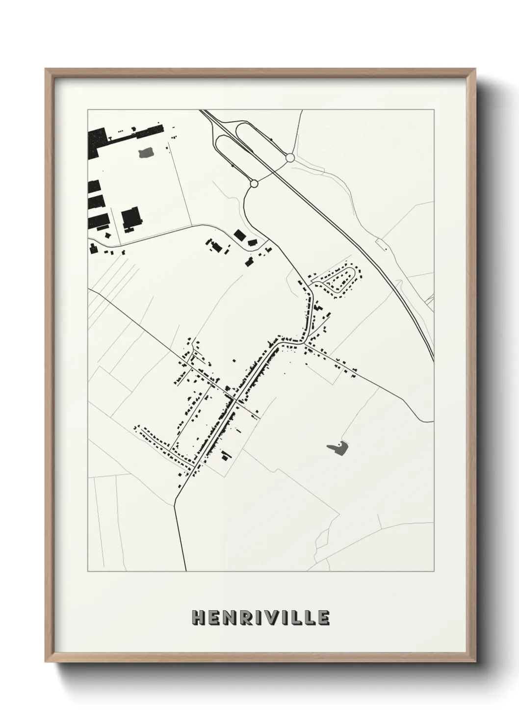 Une affiche de carte sur Henriville