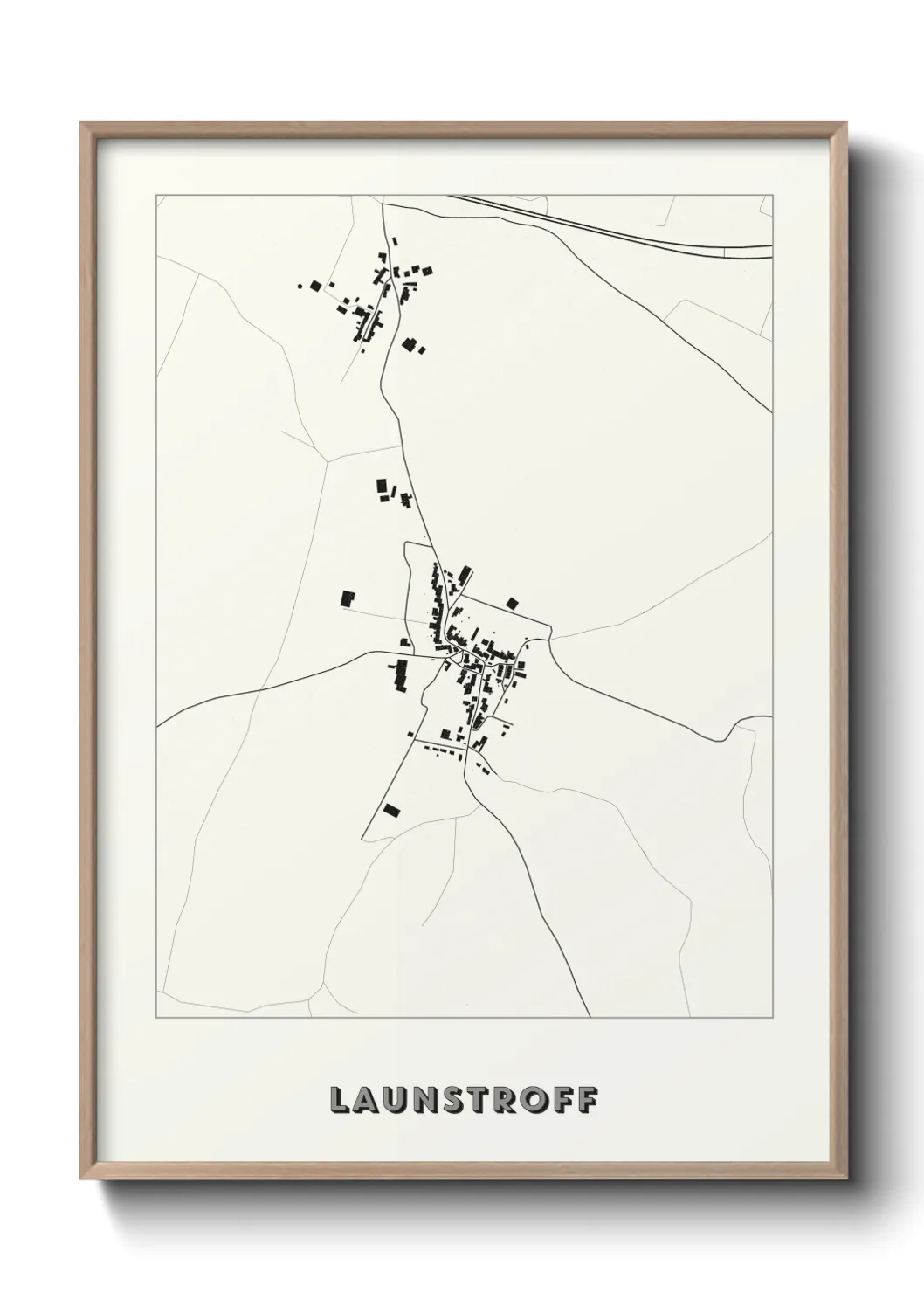 Une affiche de carte sur Launstroff