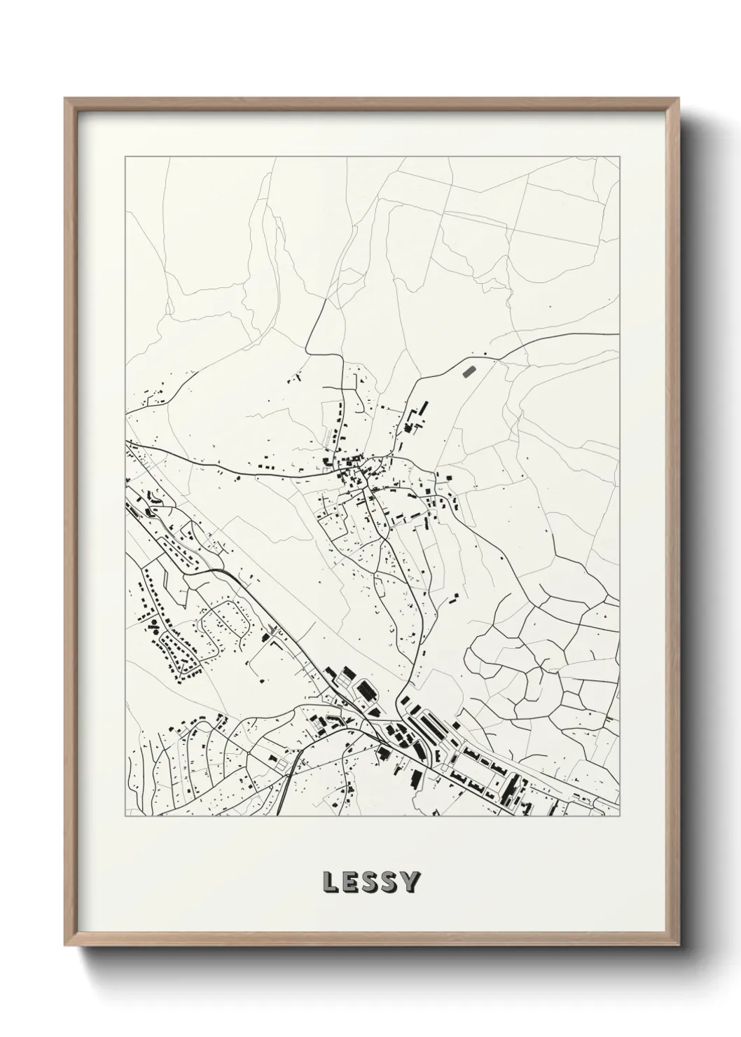 Une affiche de carte sur Lessy