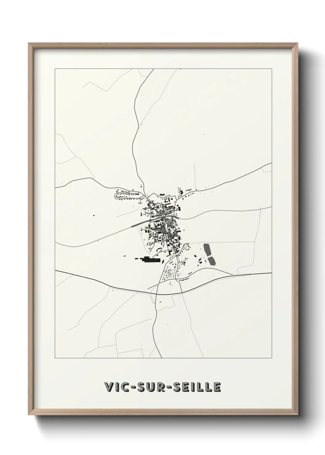 Une affiche de carte sur Vic-sur-Seille