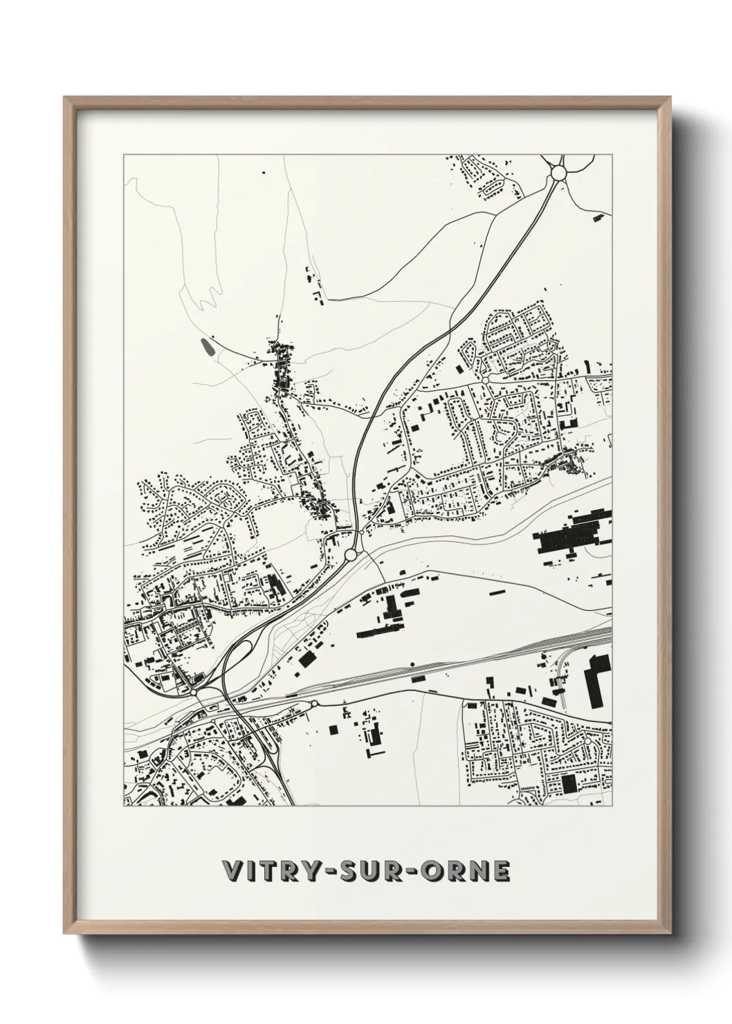 Une affiche de carte sur Vitry-sur-Orne