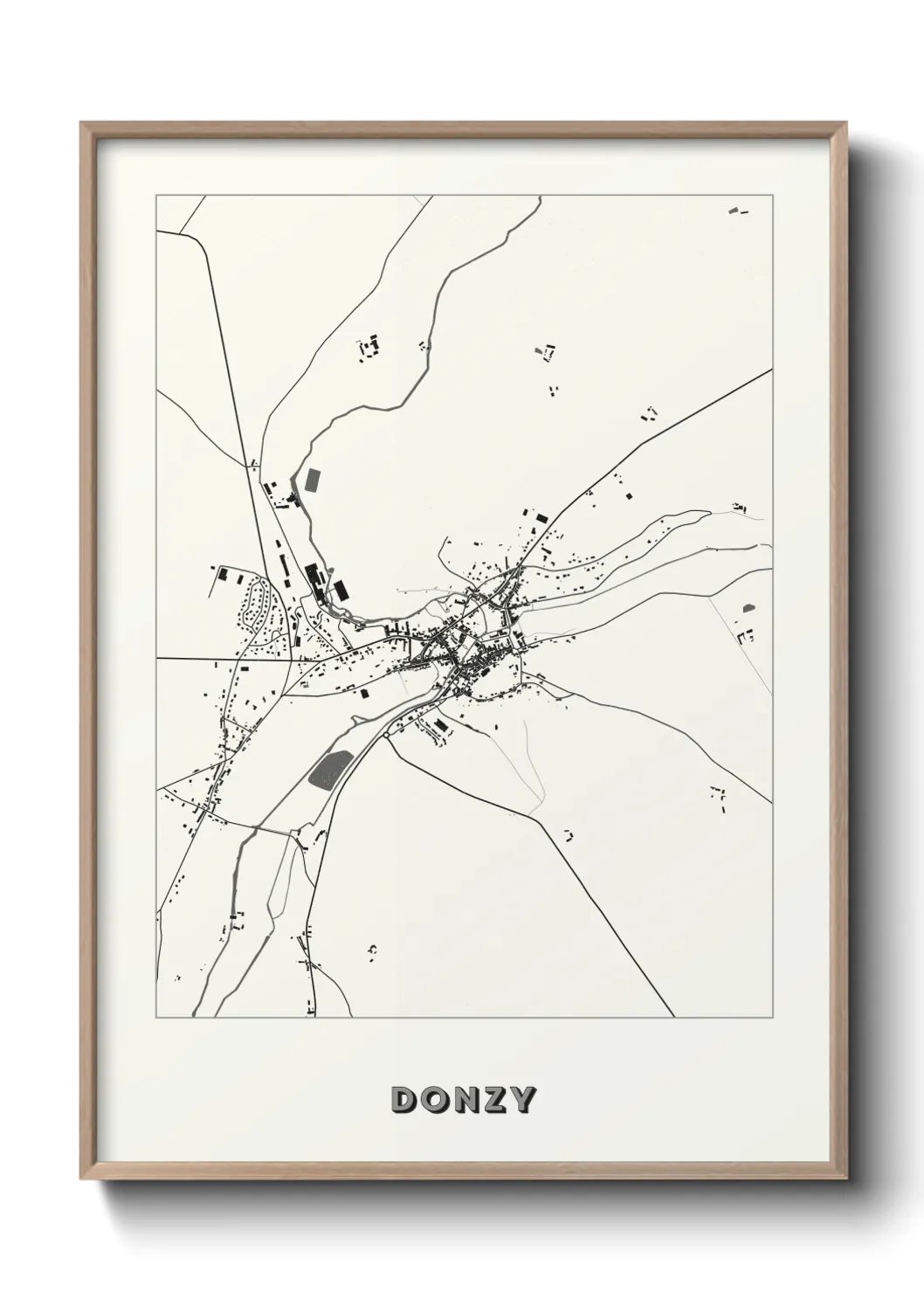 Une affiche de carte sur Donzy