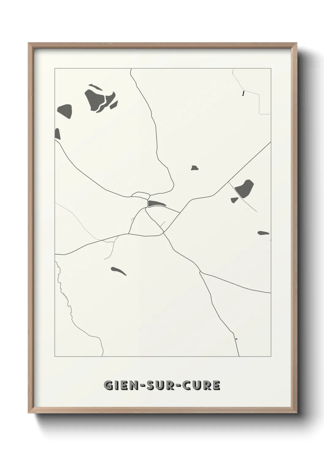 Une affiche de carte sur Gien-sur-Cure