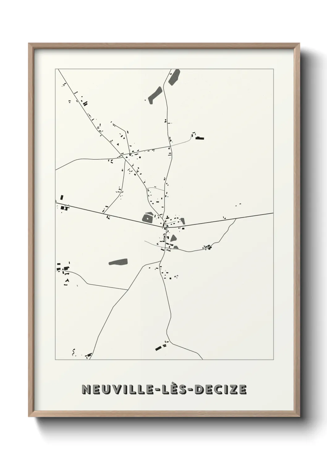 Une affiche de carte sur Neuville-lès-Decize