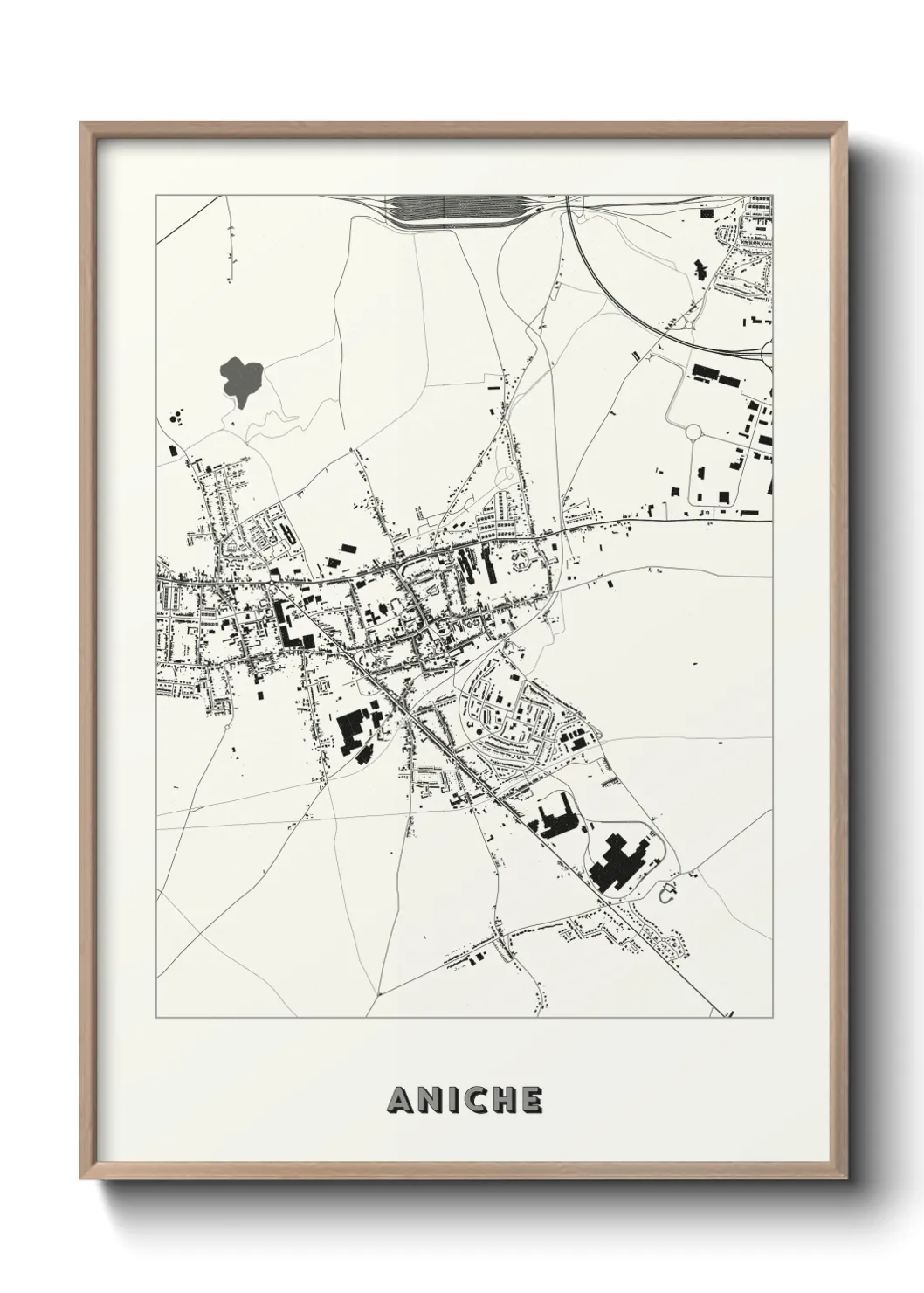 Une affiche de carte sur Aniche