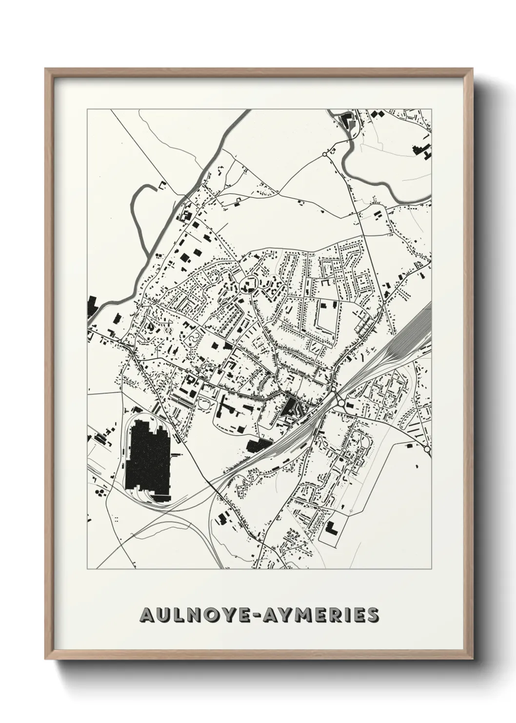 Une affiche de carte sur Aulnoye-Aymeries