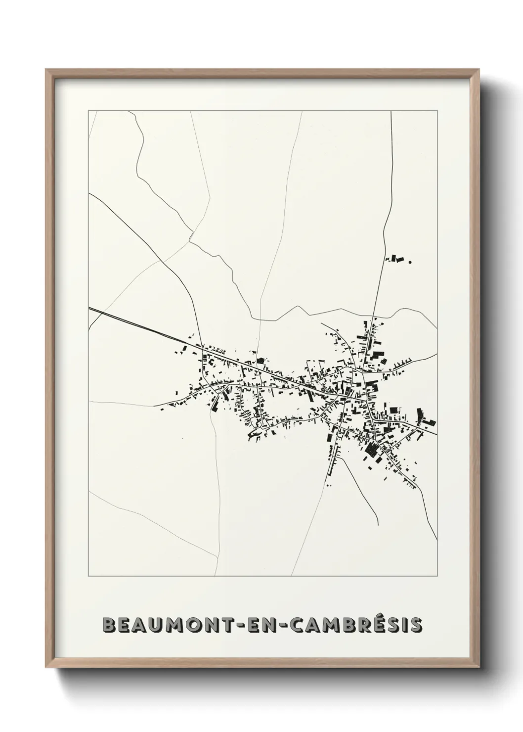 Une affiche de carte sur Beaumont-en-Cambrésis