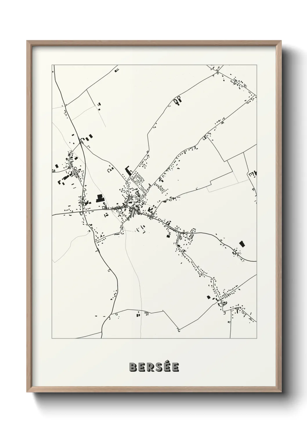 Une affiche de carte sur Bersée