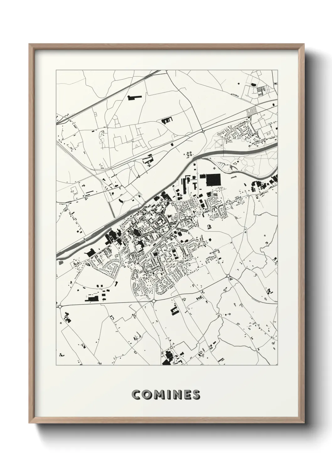 Une affiche de carte sur Comines